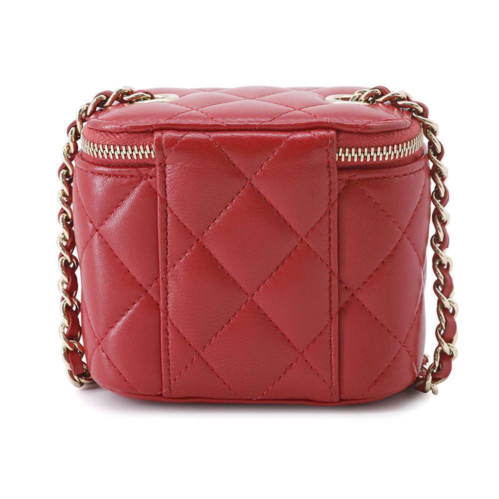 Chanel Accessory Bag Vanity Matelasse Lambskin Pouch Mark Coco - Picture 3 of 11